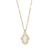 Hamsa Opal Gold Necklace